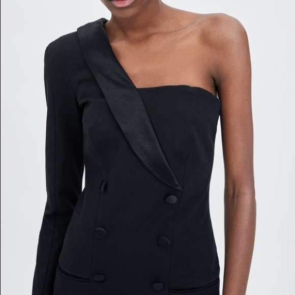 asymmetric tuxedo dress